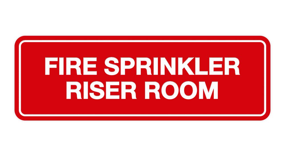 Signs ByLITA Standard Fire Sprinkler Riser Room Sign (Red) - Small (1 Pack) - Ideal for Commercial Buildings, Warehouses & Fire Safety Compliance