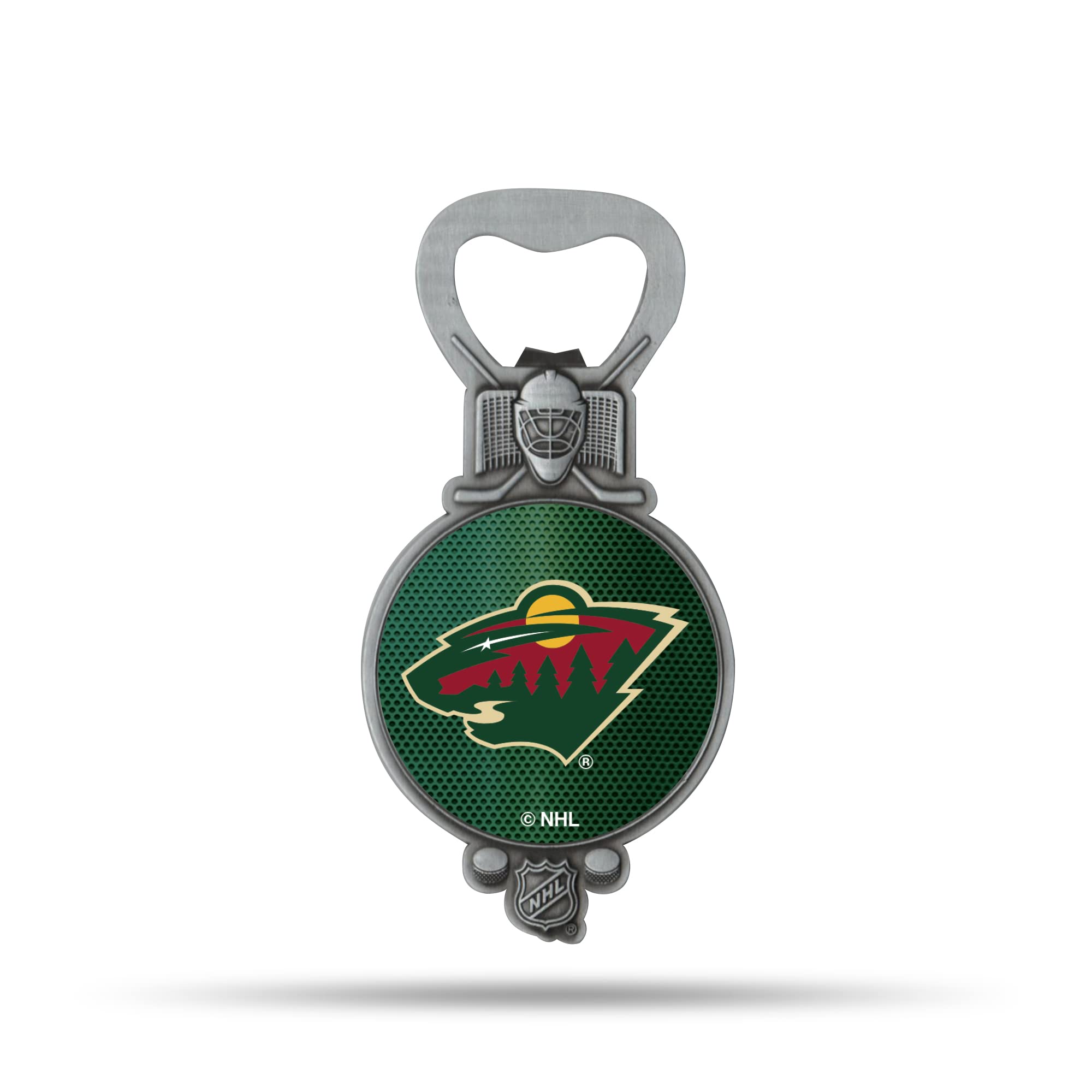 NHL Hockey Magnetic Bottle Opener - Stainless Steel with Strong Fridge Magnet - Officially Licensed NHL Team Merchandise - Perfect for Sports Bars, Game Nights & Fan Gifts