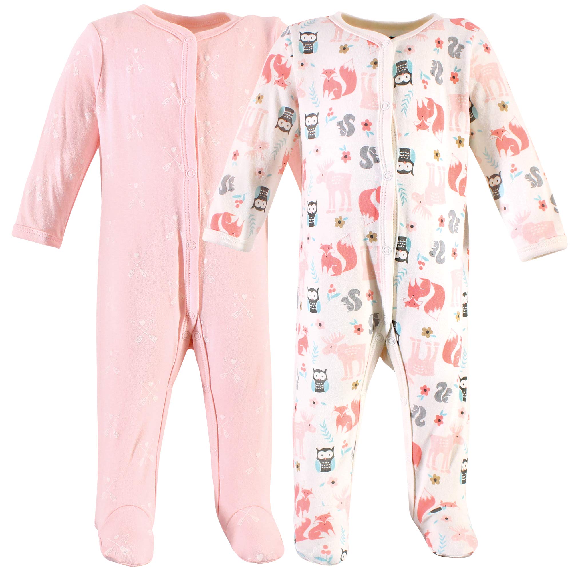 Hudson Baby Girls' Cotton Sleep and Play Pajamas - Soft & Comfortable One-Piece Outfit for Newborn, Infant & Toddler - Perfect for Bedtime, Naptime & Playtime