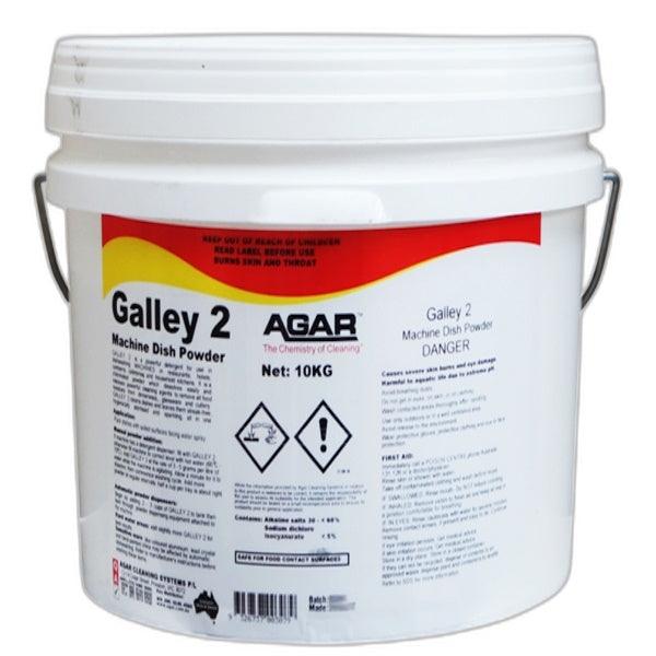 Agar Galley 2 Machine Dishwashing Powder - Powerful Commercial Dishwasher Detergent for Restaurants, Hotels & Catering - Removes Tough Grease & Stains