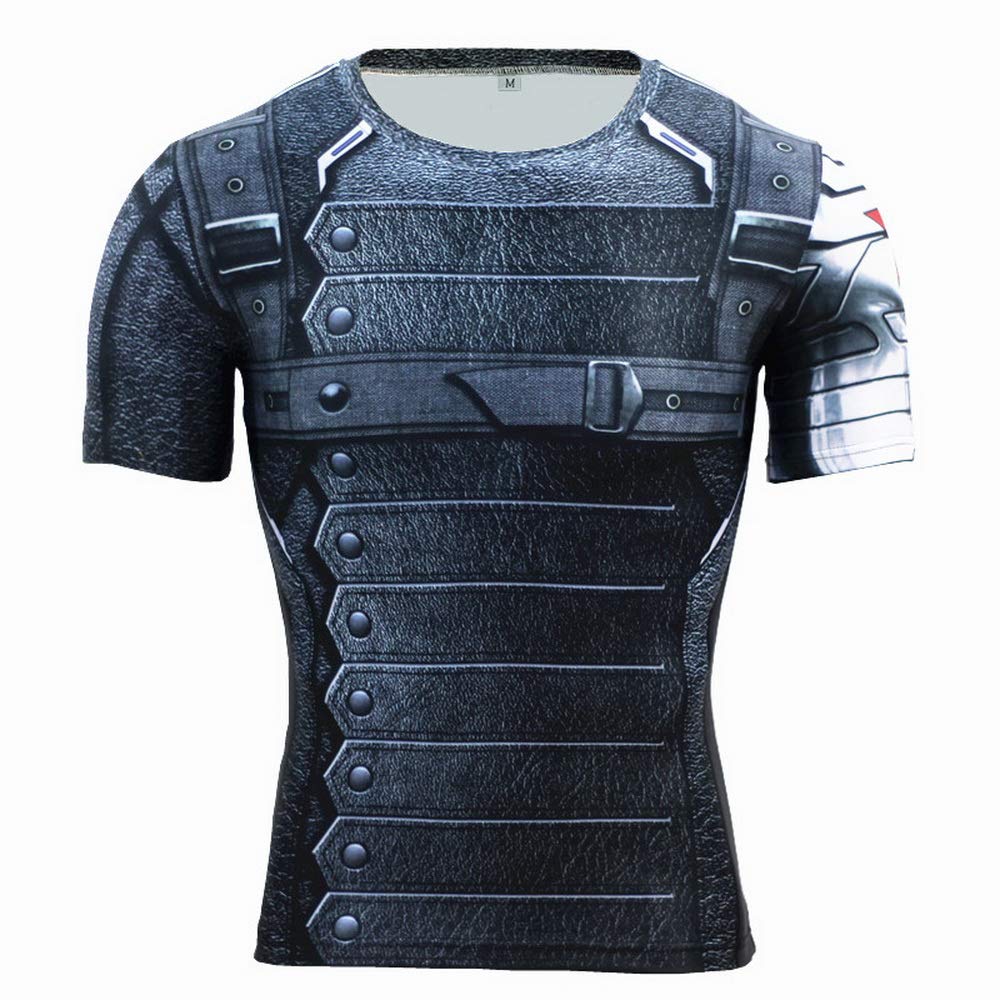 **LOOPOKA Men's Compression T-Shirt - Short Sleeve Workout Shirt for Fitness, Running & Gym - Moisture Wicking & Breathable Superhero Design Activewear for Sports & Training**    *(Perfect for Gym Sessions, Jogging, HIIT Workouts & Everyday Athletic Wear!)*