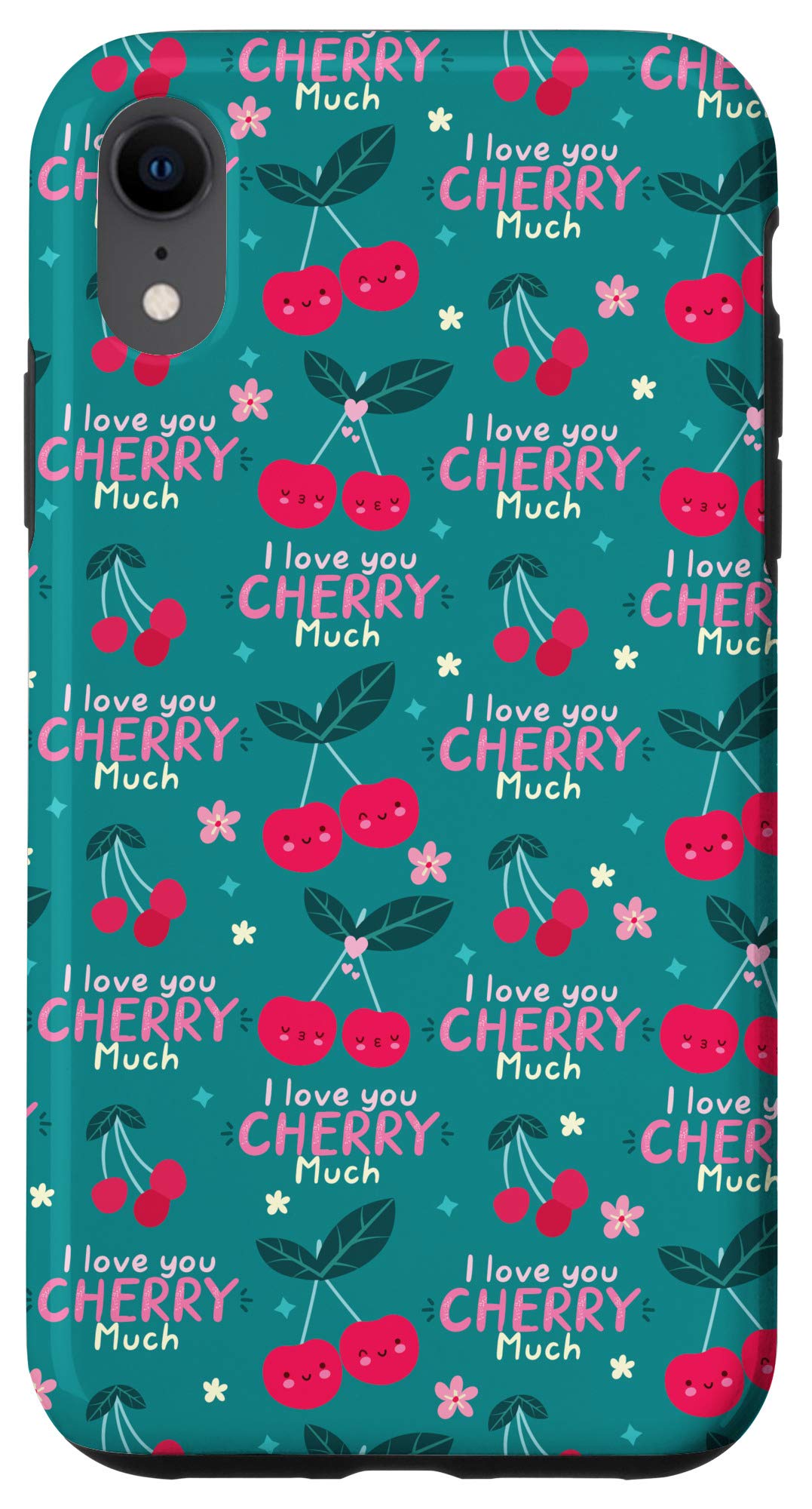 iPhone XR Cherry Themed Cute Phone Case - Perfect Gift for Girls, Women, Teens | Durable Protective Cover for Everyday Use, Work, School & Travel