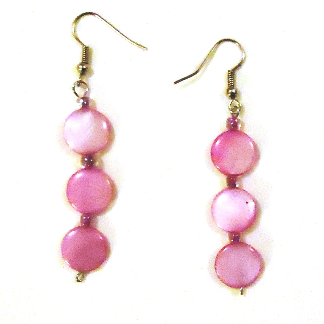Elegant Pink Drop Earrings for Women - Dainty Rose Gold Hoop Dangle Earrings for Party, Wedding & Everyday Wear