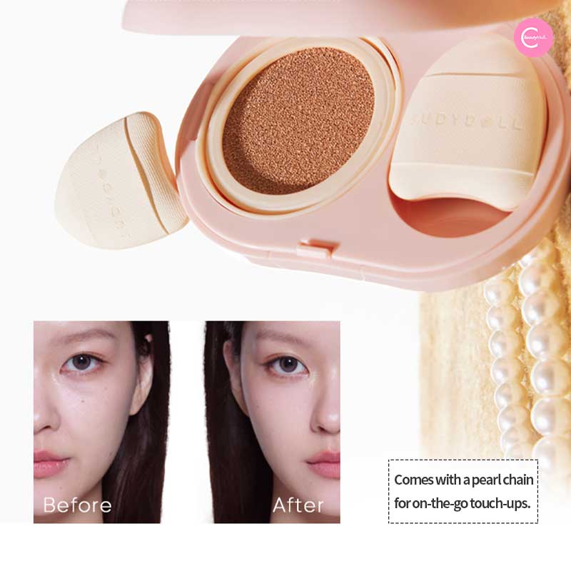Judy Doll Pearl Cushion Brightening Concealer - Lightweight Liquid Foundation for Flawless Coverage, Perfect for Daily Makeup & Special Occasions