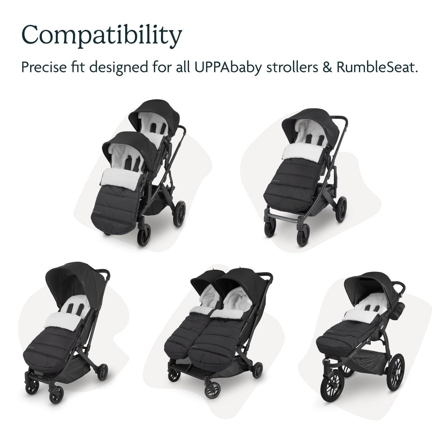 UPPAbaby CozyGanoosh Footmuff - Ultra-Plush Winter Stroller Cover for UPPAbaby Vista/Cruz/Mesa - Weatherproof & Easy Attachment - Charcoal (Jake) - Perfect for Cold Weather Outings & Baby Stroller Comfort
