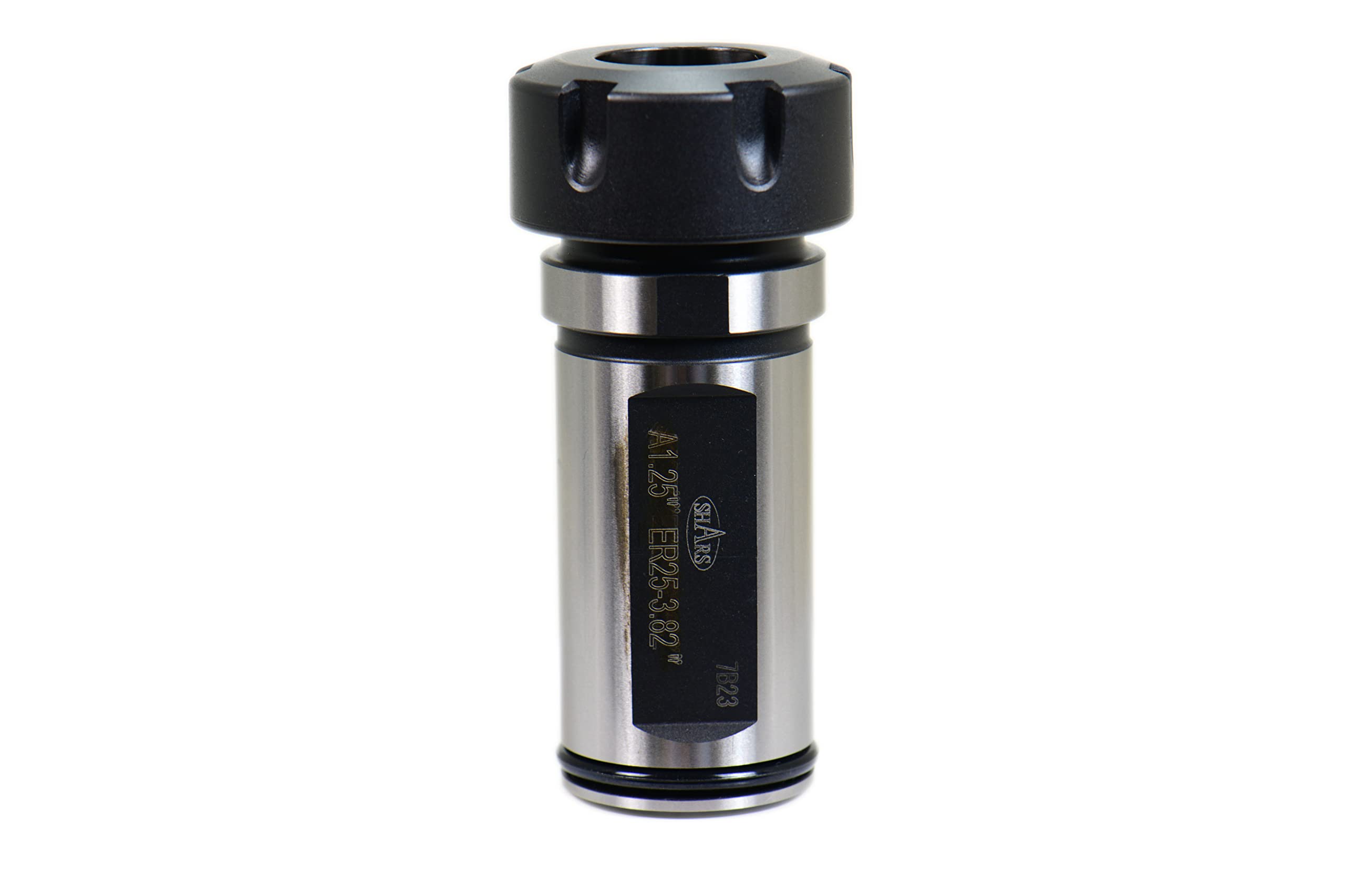 Shars ER25 Coolant Through Straight Shank Extension Tool Holder with O-Ring Seal - 42mm Slotted Nut, 3.82