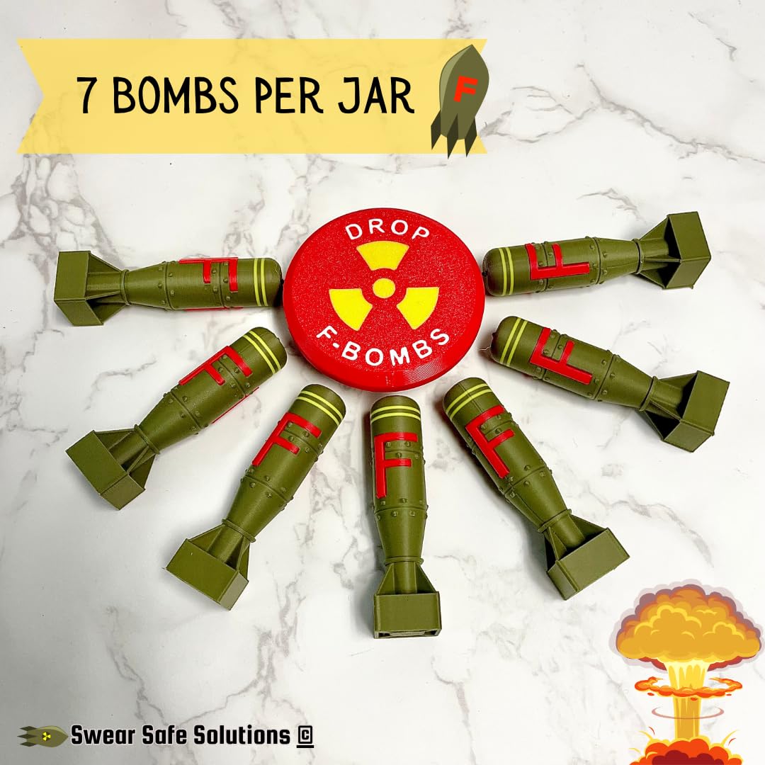 F Bomb Jar - Funny Office Desk Accessories & Decor for Men - Military Gifts for Army, Marines & Navy - Perfect for Office Pranks, Man Cave Decor & Military Appreciation Gifts