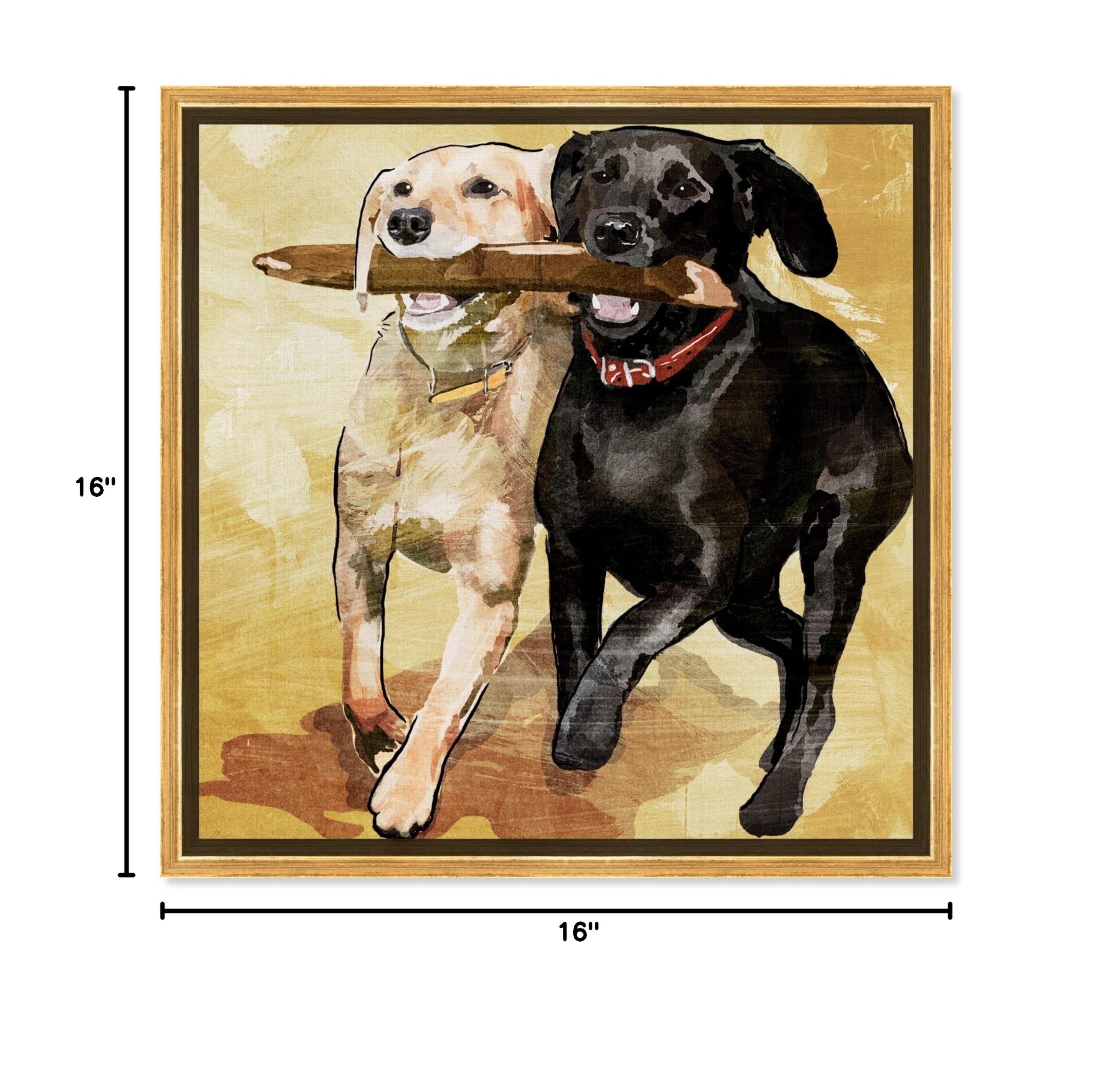 Playtime Dogs and Puppies Framed Wall Art Canvas Prints - Perfect for Living Room, Bedroom, and Nursery Decor