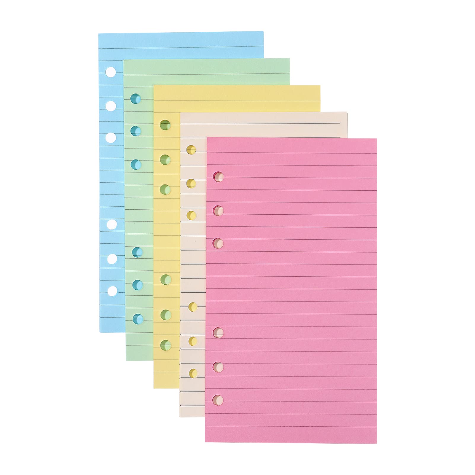 Alipis 50-Pack A5 Lined Paper Inserts for 6-Ring Binder - Loose Leaf Notebook Paper, Detachable Planner Fillers, Journal Refills - Perfect for School, Office, and Home Organization