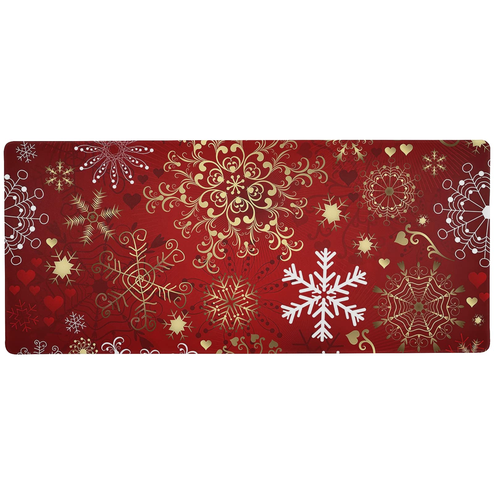 Large Extended Gaming Mouse Pad with Christmas Snowflakes Design - Non-Slip XXL Desk Mat for Office, Home & Gaming | Perfect for PC, Laptop & Workstation Use