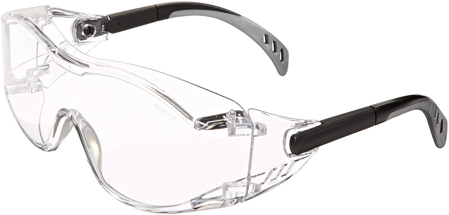 Gateway Safety 6980 OTG Safety Glasses - Clear Lens Protective Eyewear for Over-The-Glass Wear, Black Frame - Ideal for Construction, Lab Work & Industrial Safety Use