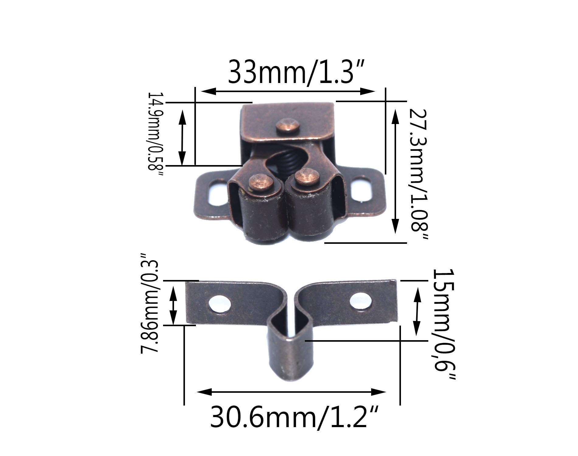 20PCS Magnetic Cabinet Door Beads - Small Red Bronze Kitchen & Closet Door Stoppers for Smooth Closing | Perfect for Cabinets, Wardrobes, and Drawers