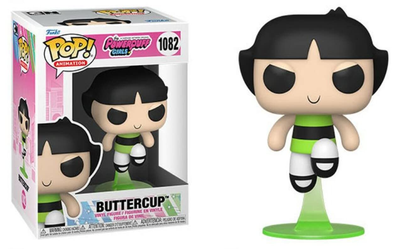 Funko Pop! Powerpuff Girls Buttercup Vinyl Figure with Pop Protector Case - Collectible Cartoon Character Toy for Display, Gifts & Anime Fans