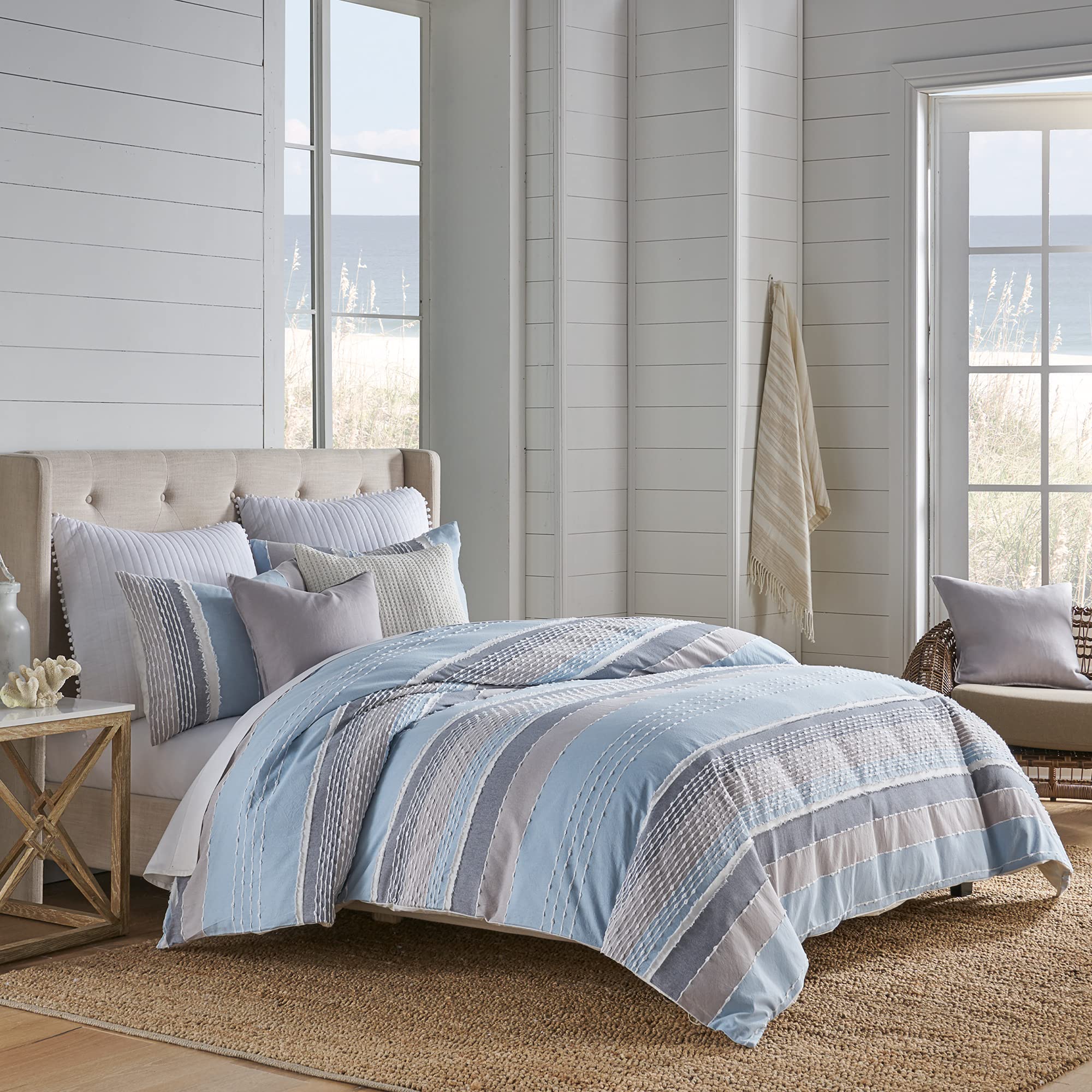 Levtex Home Santander Jacquard Duvet Cover Set - Full/Queen Size (90