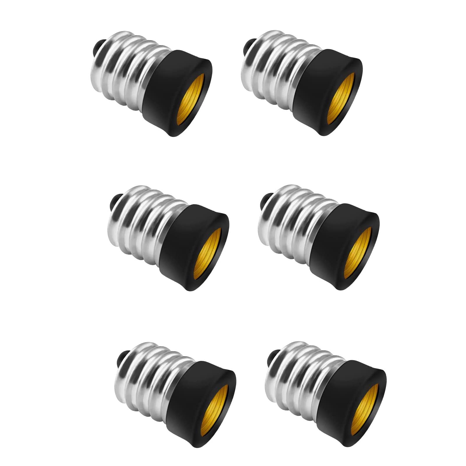 E14 to E12 Light Bulb Adapter Converter - E14 Male to E12 Female Socket for LED Lamps, Chandeliers & Ceiling Lights - Pack of 6 for Home & Commercial Lighting Solutions