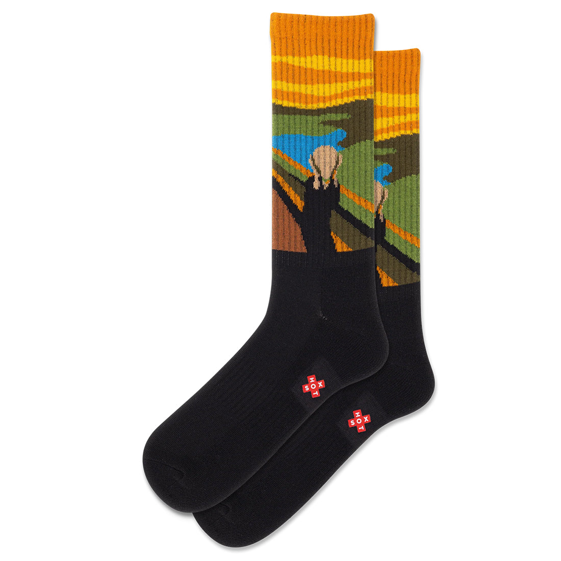 Hot Sox The Scream Men's Novelty Socks - Fun & Comfortable Socks for Halloween, Cosplay & Gifts
