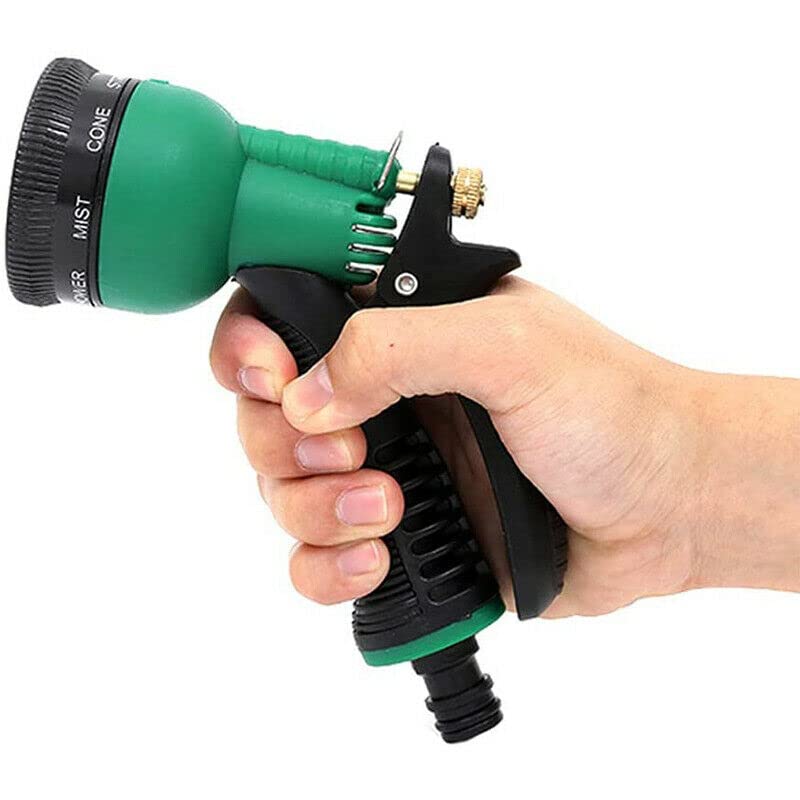 8-Pattern Multi-Function Garden Hose Spray Nozzle with Soft Grip - Adjustable Water Nozzle for Lawn, Garden, Car Washing & Outdoor Cleaning (Perfect for Watering Plants, Washing Cars, and Patio Cleaning)