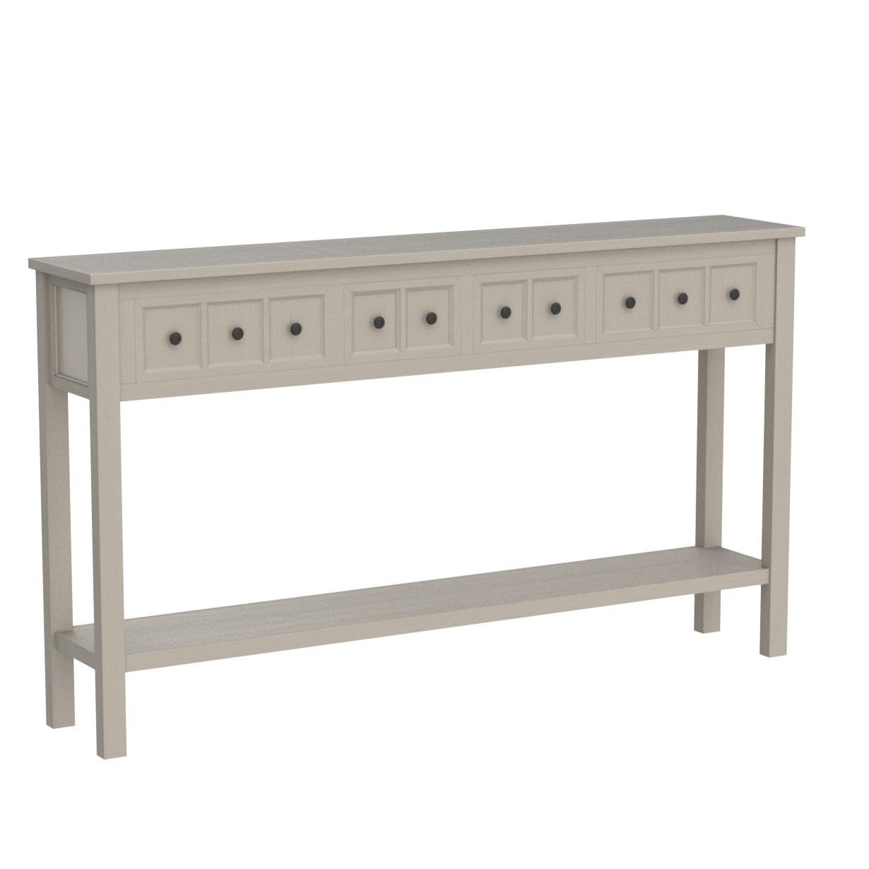 P PURLOVE 60 Inch Modern Console Table with 4 Drawers & Bottom Shelf - Entryway Sofa Table for Living Room, Bedroom, Hallway - Perfect for Storage & Home Decor Organization