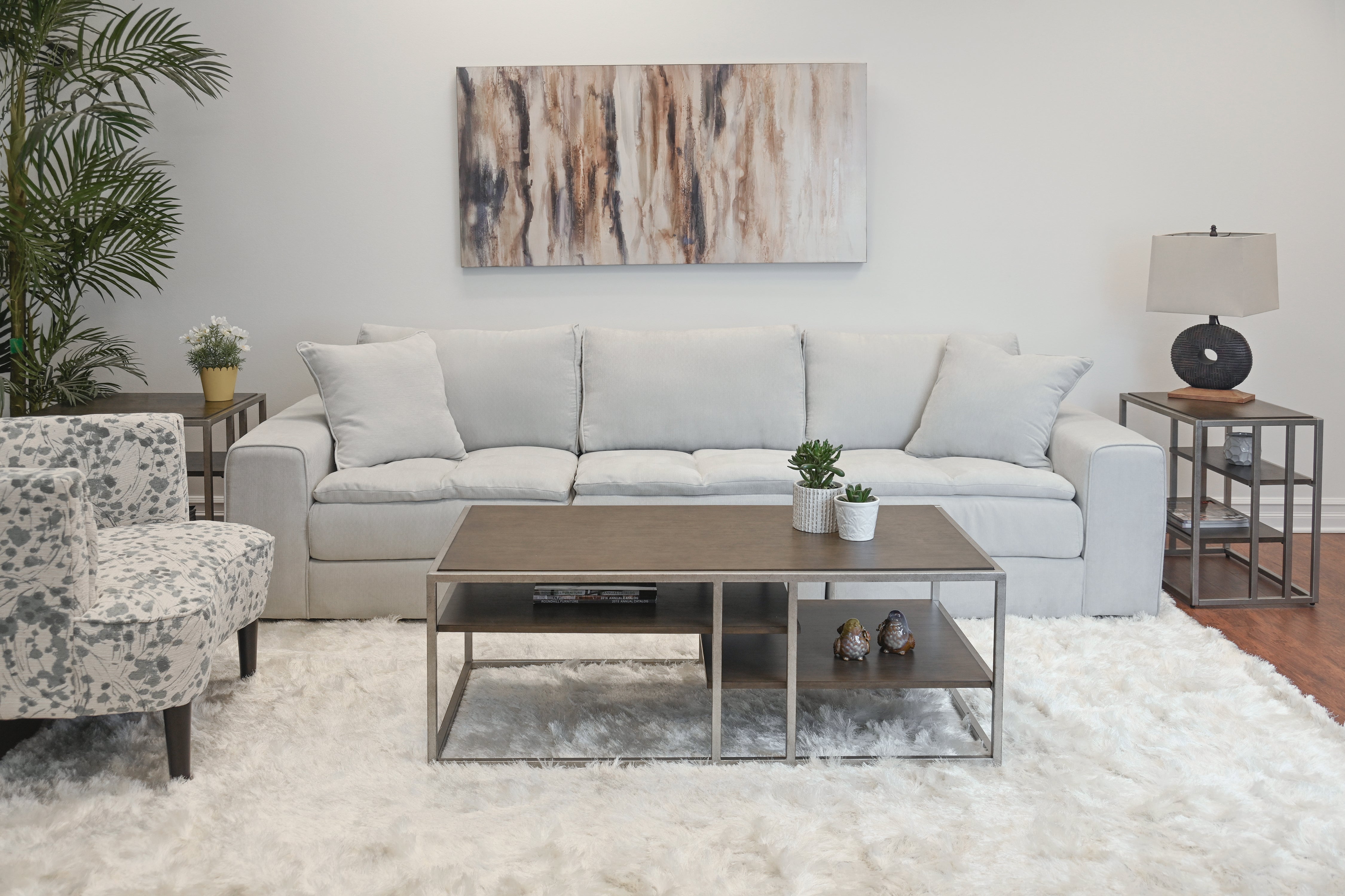 Roundhill Furniture Padena 3-Piece Metal Frame Wood Coffee Table Set with 2 End Tables - Modern Living Room Furniture for Small Spaces, Home Decor, and Entertainment Areas