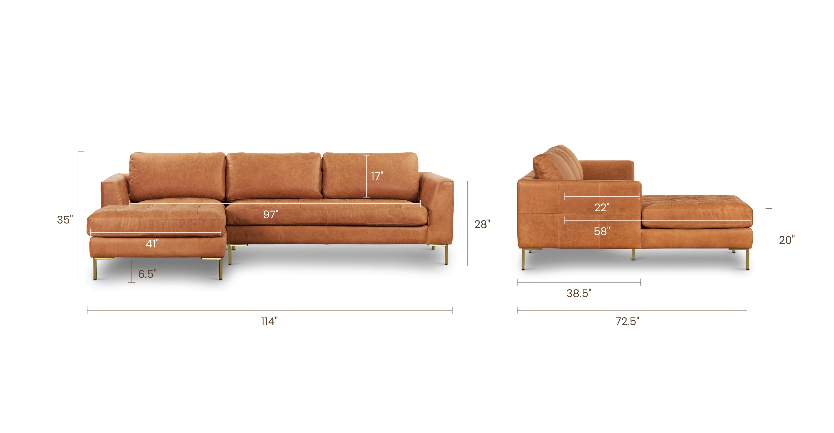 Modern Left Facing Sectional Sofa with Reversible Chaise - Comfortable L-Shaped Couch for Living Room, Family Room & Small Spaces - Perfect for Movie Nights & Relaxing