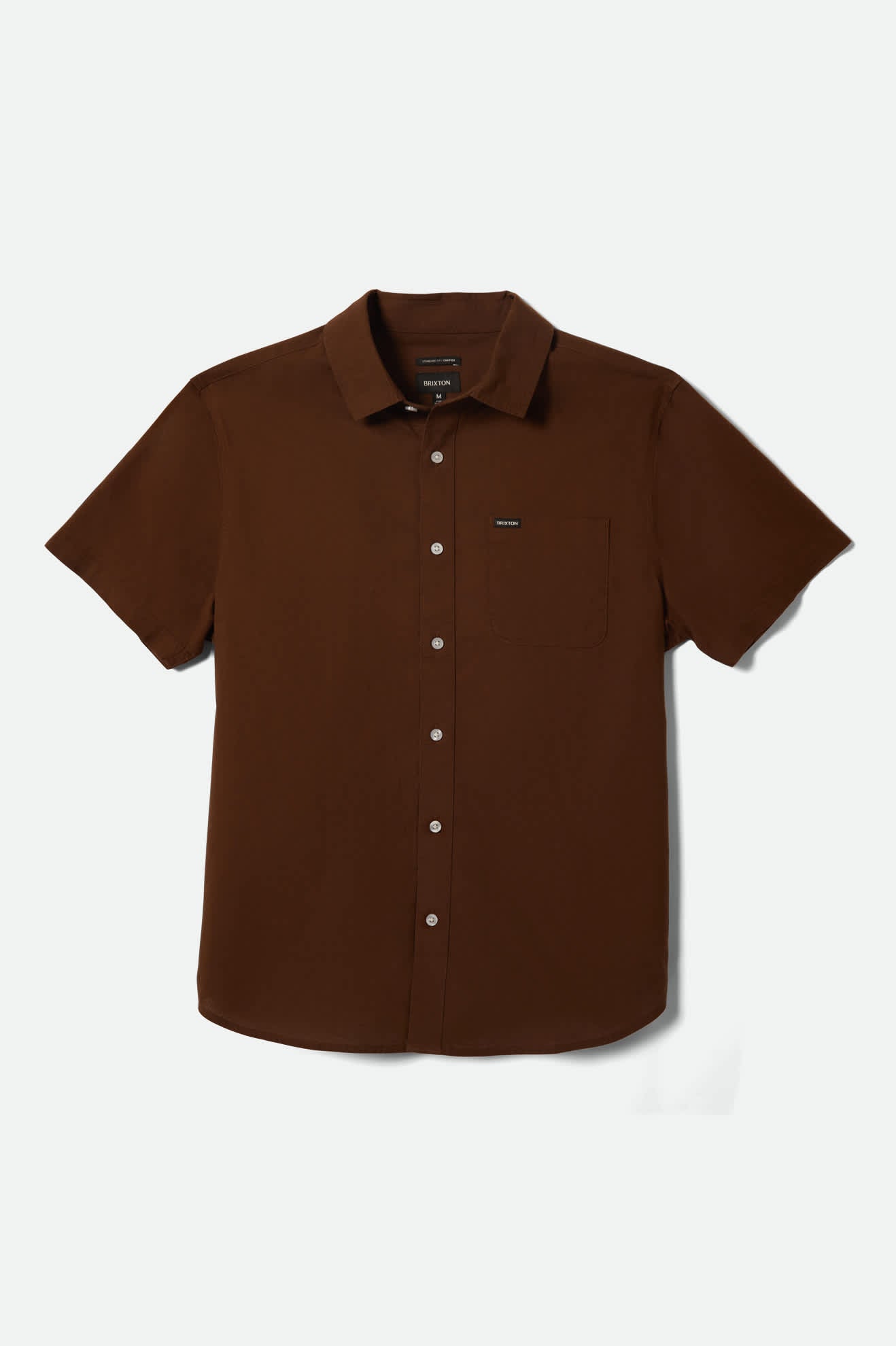 Charter Oxford Short Sleeve Shirt for Men - Dark Earth Textured Casual Wear for Office, Travel & Outdoor Activities