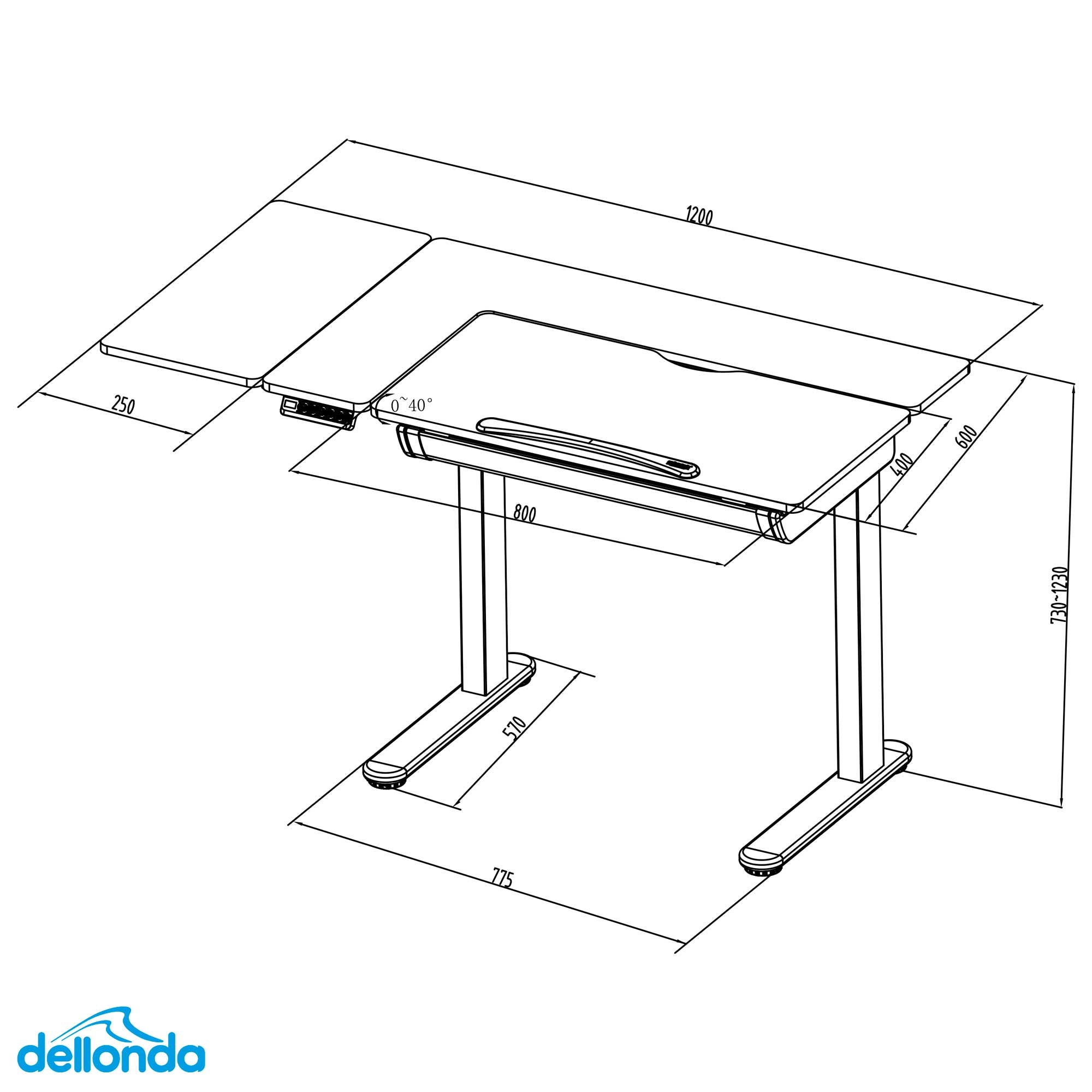 Electric Standing Drafting Desk - Adjustable Height Sit Stand Drawing Table with 0°-40° Tilt Angle & Storage Drawer | Perfect for Architects, Artists & Home Office Workspaces (Model DH71)