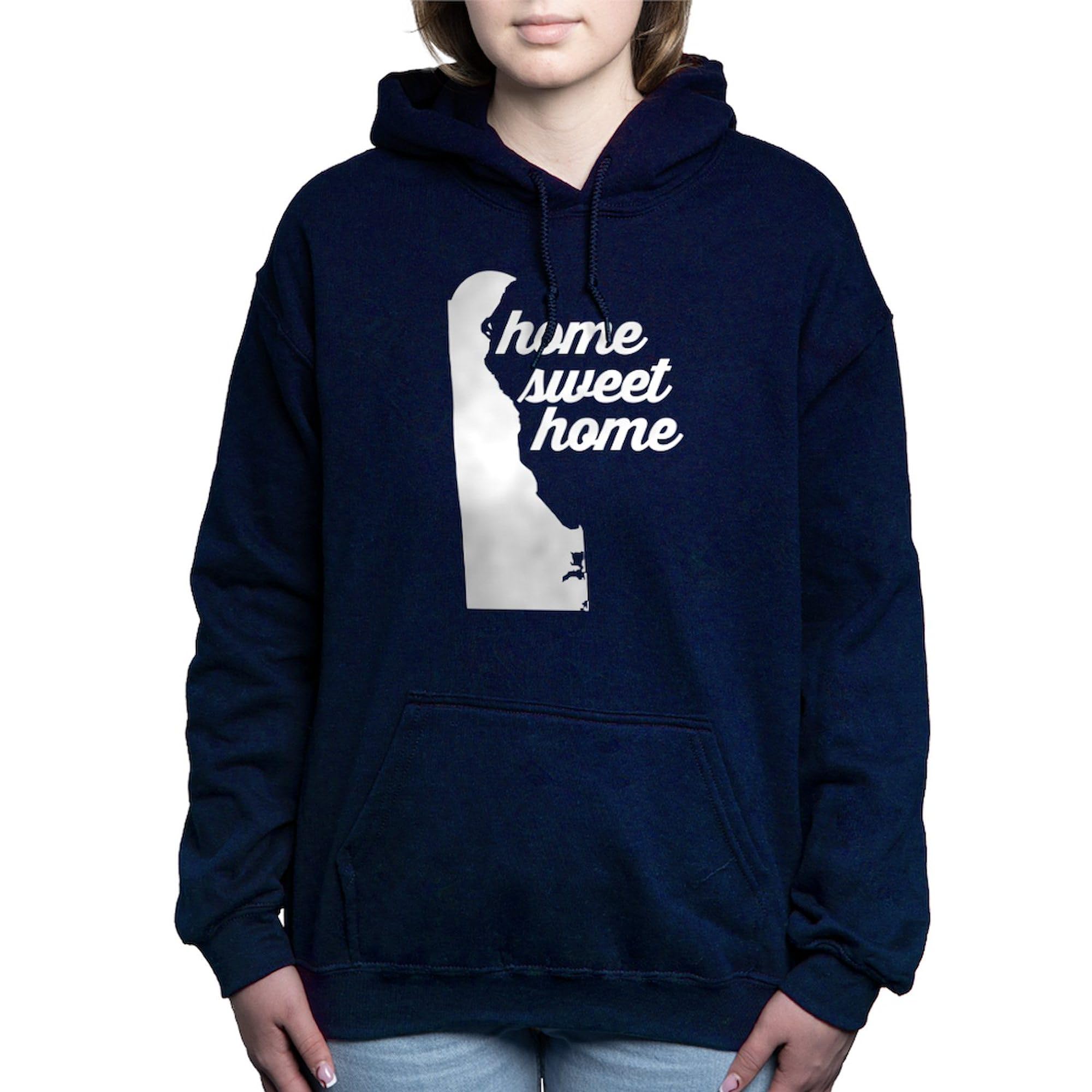 Delaware Home Sweet Home Women's Dark Pullover Hoodie | Cozy Fleece Hooded Sweatshirt for Women | Perfect for Casual Wear, College Campus & Home State Pride