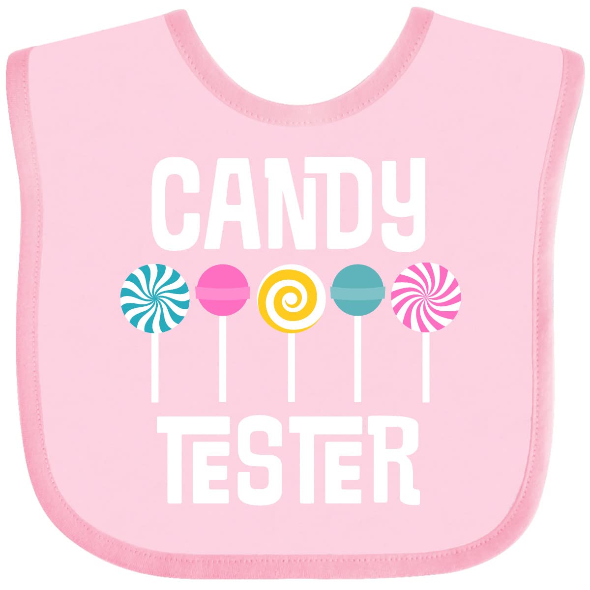 Inktastic Candy Tester Cute Sweets Baby Bib - Soft Cotton Drool Bib for Infants & Toddlers - Perfect for Feeding, Teething, and Messy Playtime