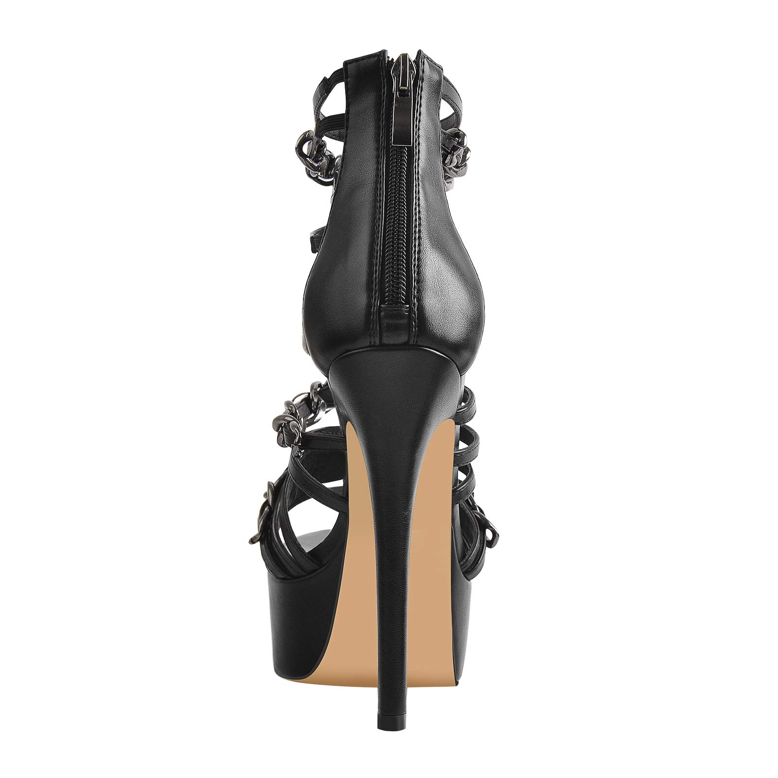 Richealnini Women's Platform Heel Sandals with Ankle Straps & Buckles - Sexy Stiletto High Heels for Parties, Weddings & Night Out