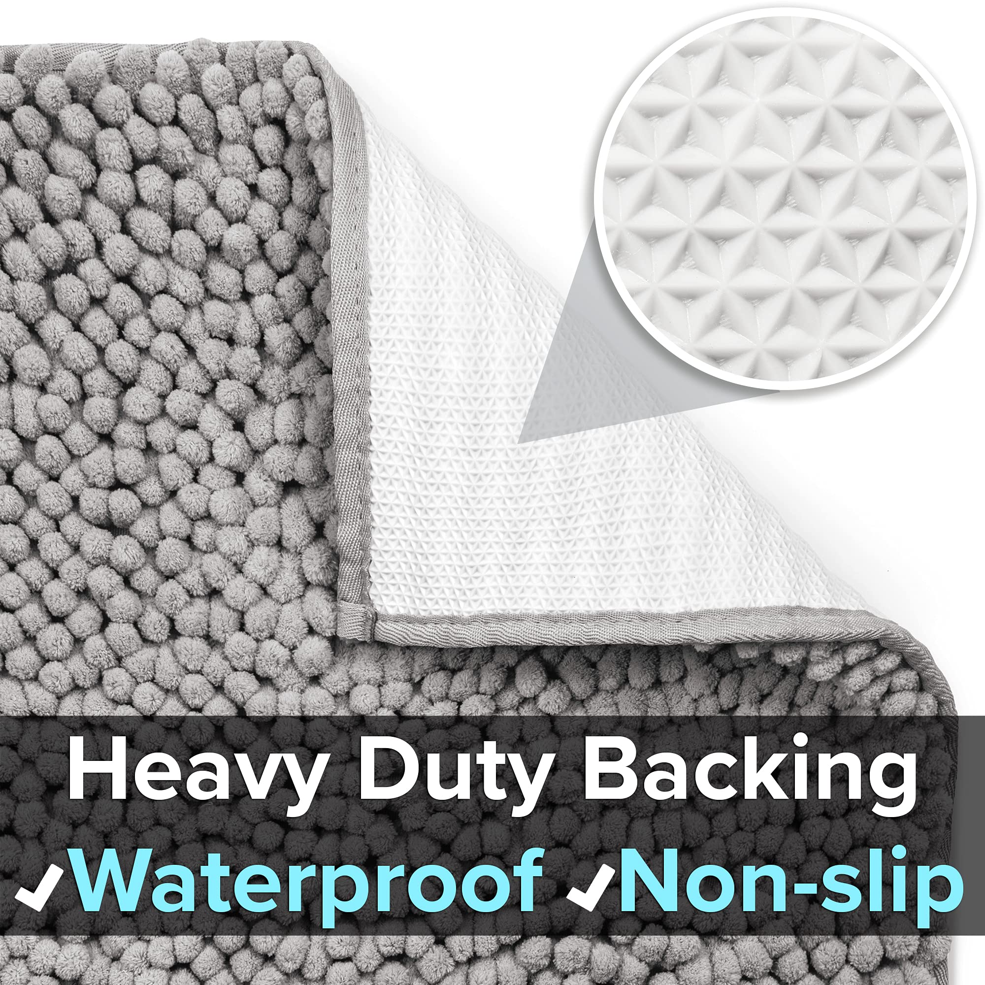 Premium Cat Litter Mat for Large Litter Boxes - XXL Waterproof & Non-Slip Kitty Litter Tray Mat | Heavy-Duty Machine Washable Pet Litter Trapper | Perfect for Multi-Cat Homes & High-Traffic Areas (Gray)