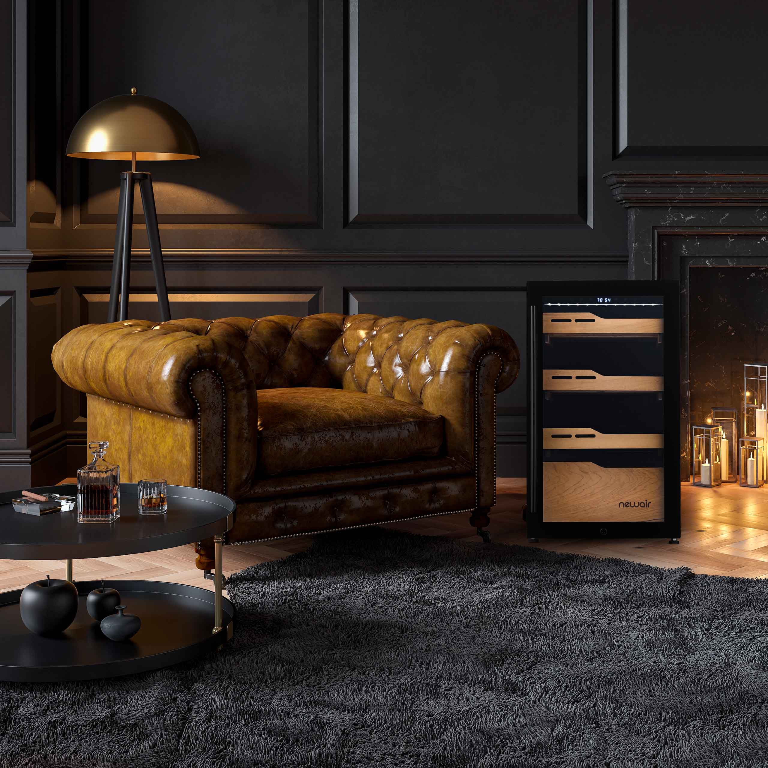 Newair® 840 Count Electric Cigar Humidor with Built-In Hygrometer - Premium Cigar Storage for Home, Office, or Lounge - Perfect for Cigar Enthusiasts and Collectors