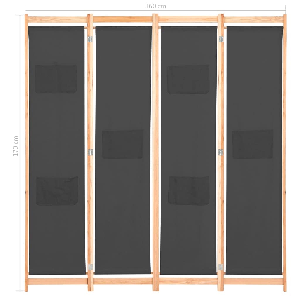 4-Panel Freestanding Room Divider Screen - 62.9