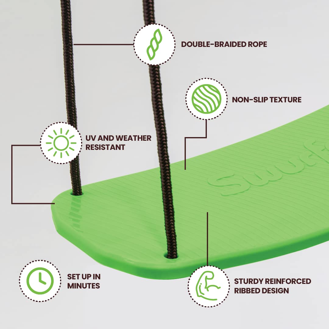 Swurfer Kick Stand Up Tree Swing for Kids - Adjustable Handles, Weatherproof, Easy Installation, 200 lb Capacity (Ages 6+) - Perfect for Backyard Fun, Outdoor Play & Family Bonding