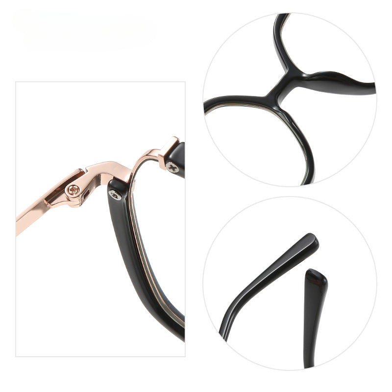 Stylish Geometric Metal Eyeglass Frames TJ882 - Trendy Unisex Optical Glasses for Men & Women - Perfect for Office, Reading, and Fashion Accessories