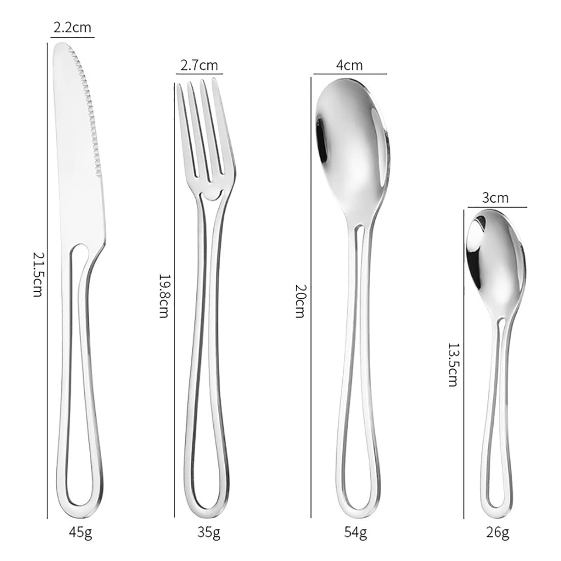 24-Piece Stainless Steel Flatware Set for 6 - Modern Rainbow Silverware Cutlery Set with Knives, Forks & Spoons - Elegant Hollow Handle Design for Wedding, Family Gatherings & Daily Dining Use