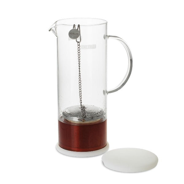 FORLIFE Lucent Glass Tea Jug with Removable Capsule Infuser - Perfect for Loose Leaf Tea, Iced Tea & Herbal Infusions at Home or Office