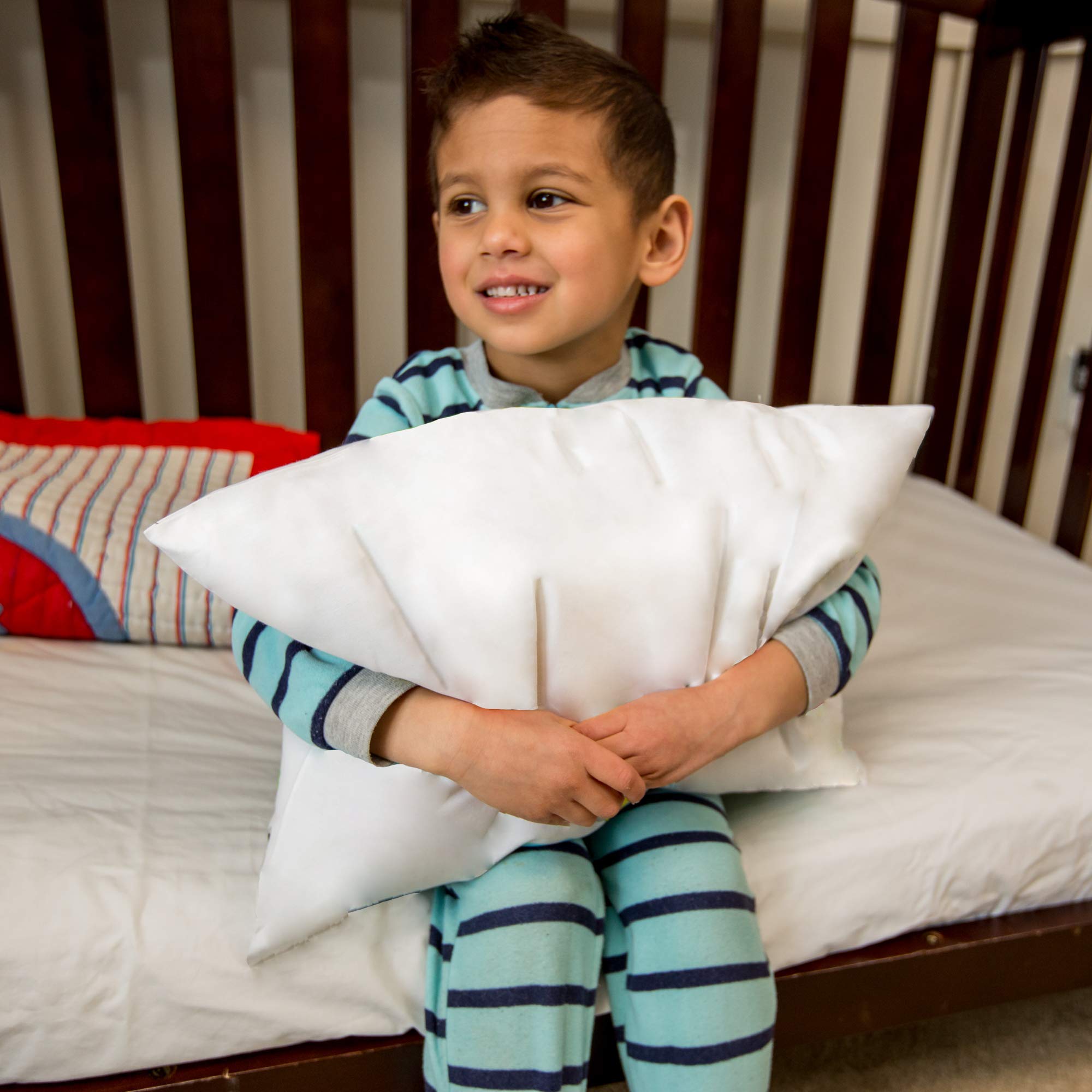 Soft 100% Cotton Toddler Pillowcase for Boys & Girls - 2 Pack White Envelope Closure Travel Size (13x18) - Machine Washable & Shrink-Resistant - Perfect for Nursery, Daycare & Family Trips