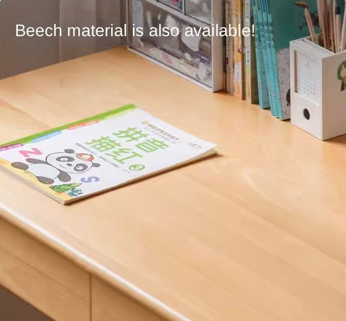 Solid Oak Adjustable Study Desk for Kids - Sturdy Kraft Table with Height Adjustment - Perfect for Homework, Drawing & Online Learning