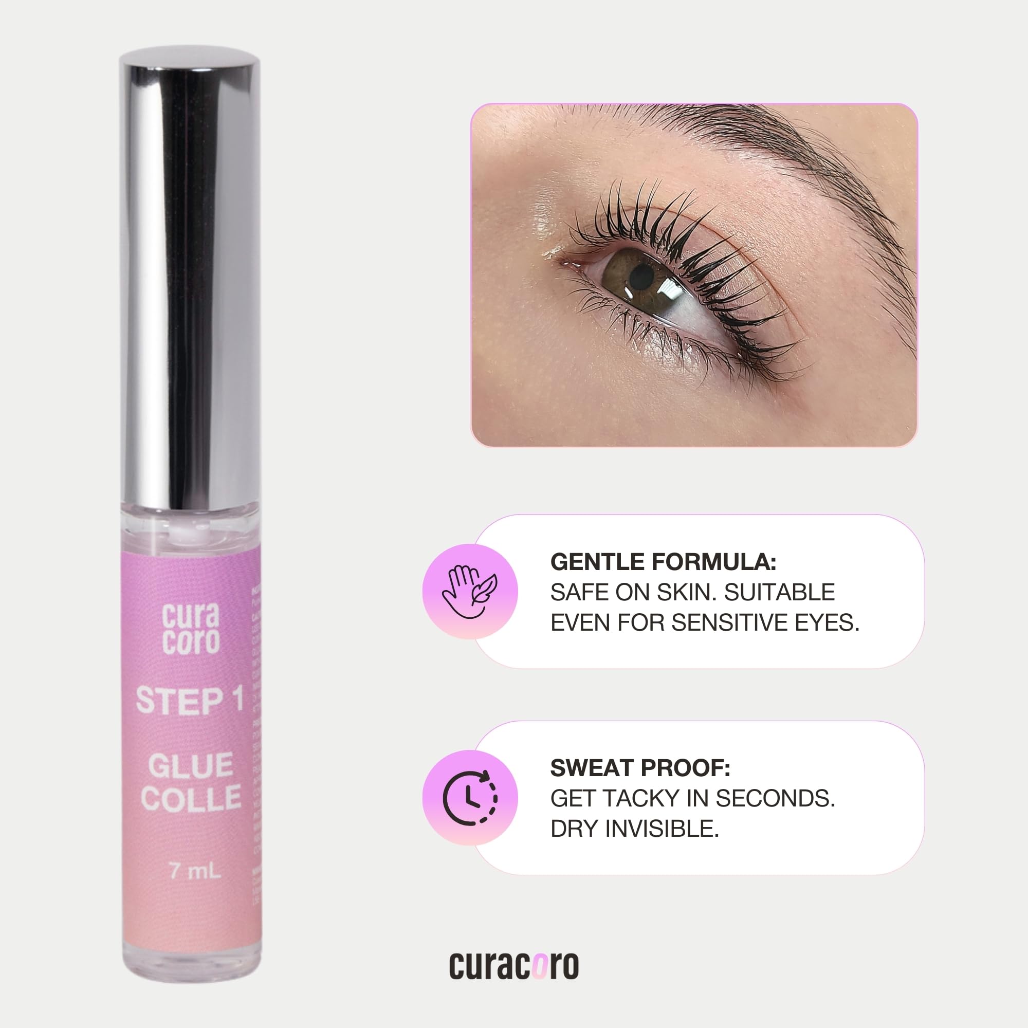 Professional Curacoro Lash Lift Kit - Semi-Permanent Eyelash Perm & Curling Set with Nourishing Collagen, Hygienic & Easy to Clean for Salon & Home Use - Perfect for DIY Lash Lifting & Professional Stylists