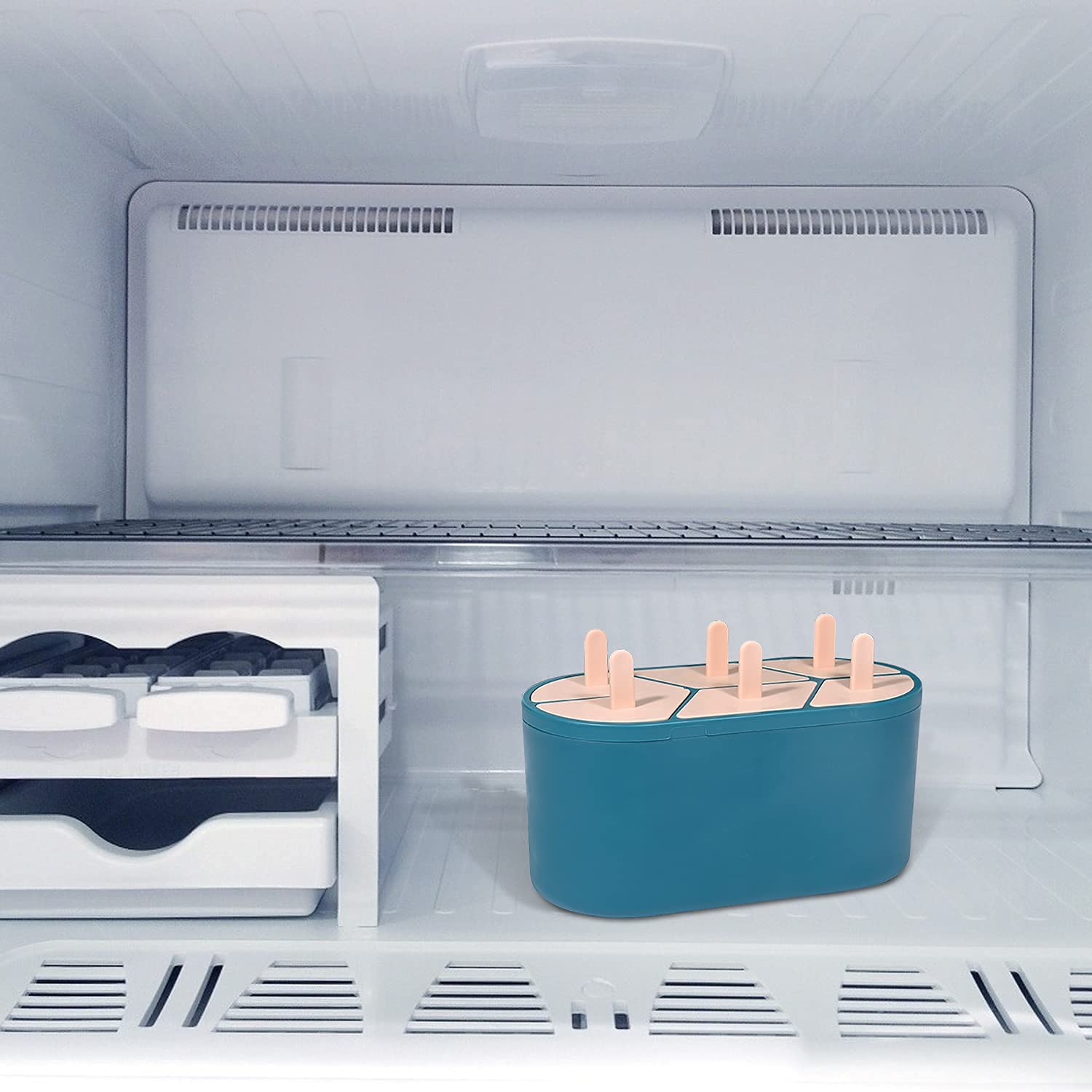 6-Piece Reusable BPA-Free Popsicle Molds for Kids - Blue Ice Pop & Ice Cream Makers | Perfect for Summer Treats, Birthday Parties & Healthy Snacks