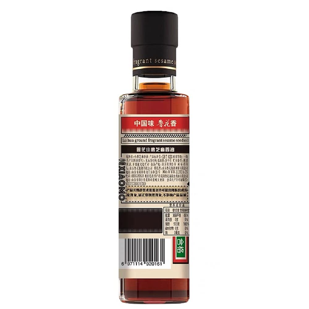 Premium Luhua Sesame Oil - 100% Pure Natural Sesame Seed Oil - 6.1 Fl Oz (180ml) - For Stir-Fry, Salad Dressing & Asian Cooking
