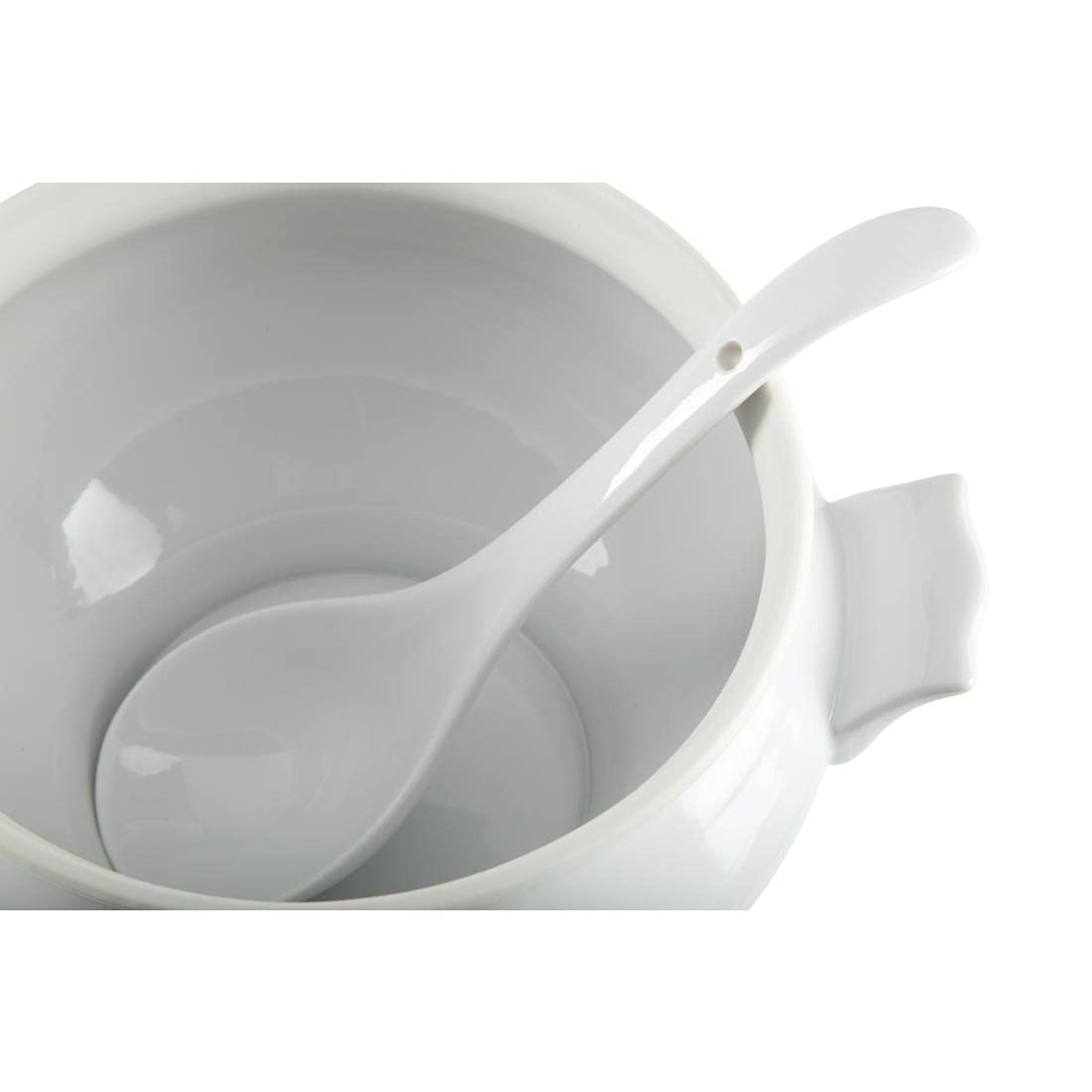 25L (88Oz) Soup Tureen with Lid & Ladle - 227x250mm Large Serving Bowl for Restaurants, Catering & Family Gatherings - Perfect for French Onion Soup, Chili & Stew Serving
