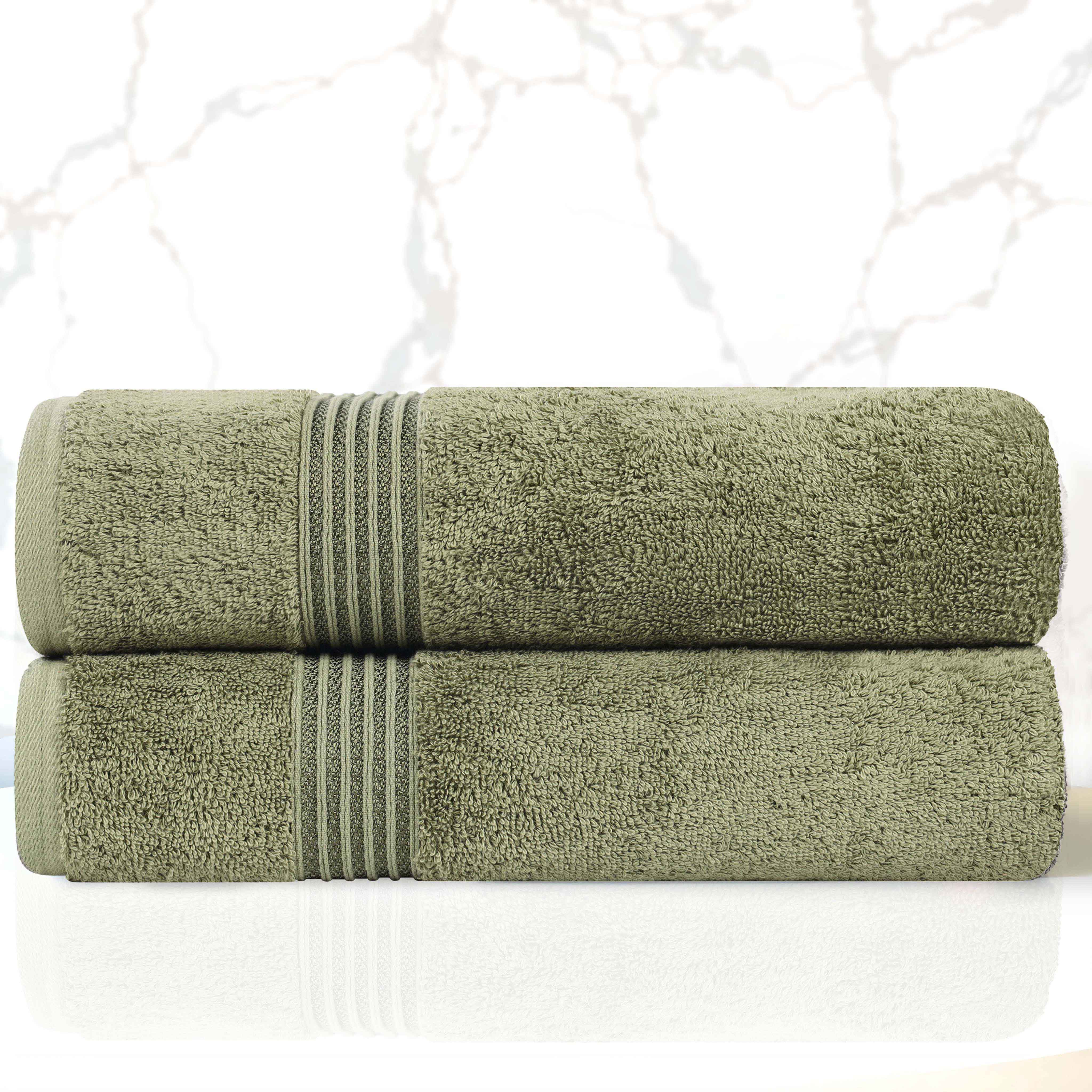 Premium Egyptian Cotton Bath Towels Set of 2 - Ultra Soft & Highly Absorbent - Luxury Bath & Spa, Beach, Gym Essentials for Home & Travel