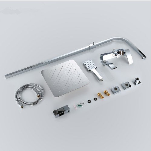 GOWE Wall Mounted Shower Seat - Foldable Shower Chair with Adjustable Shower Faucet Mixer Tap for Bathroom - Perfect for Elderly, Disabled & Spa Relaxation