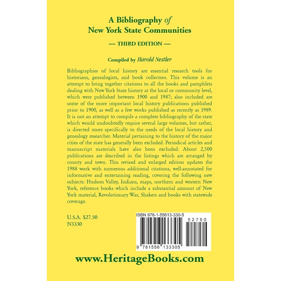 New York State Communities Bibliography - Third Edition | Comprehensive Guide for Researchers & Historians | Perfect for Academic Studies & Local History Projects