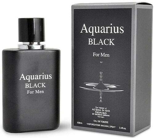 Aquarius Black Cologne for Men - 3.4 fl.oz Eau de Toilette Spray - Fresh & Masculine Fragrance for Everyday Wear, Date Night & Special Occasions