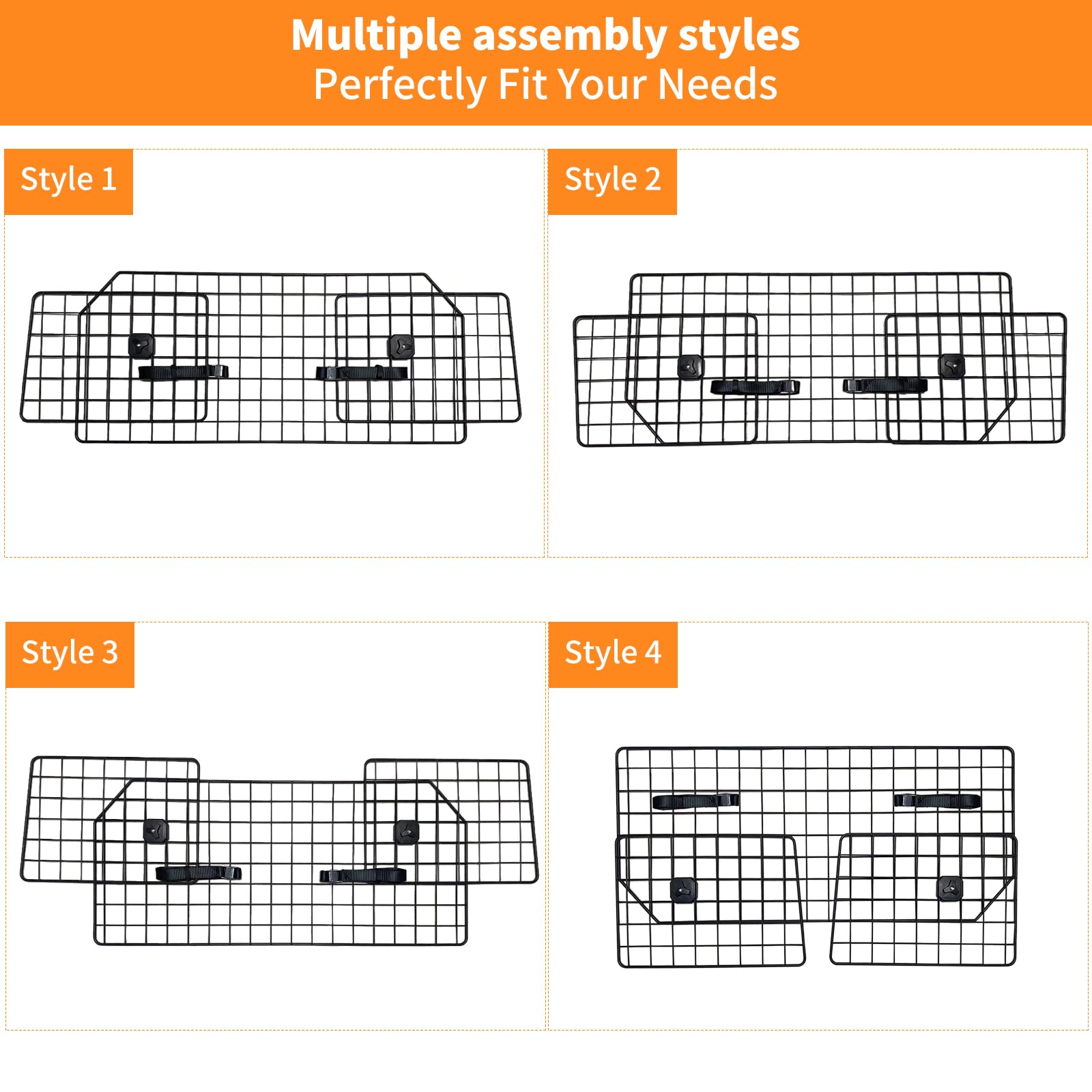 Universal MBR&MBS Dog Barrier for SUVs & Vans - Adjustable Heavy-Duty Pet Gate for Safe Travel