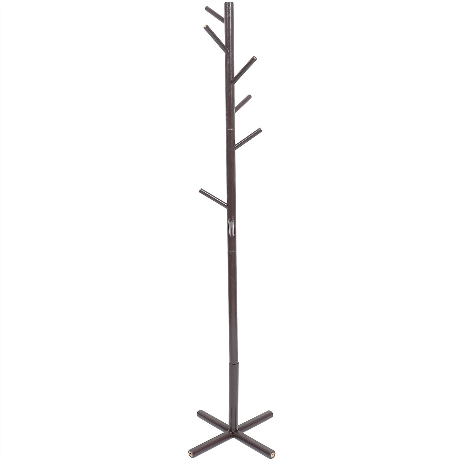 TOMYEUS Heavy-Duty Standing Coat Rack - 5-Hook Floor Coat Tree for Jackets, Hats & Bags | Space-Saving Vertical Hanger for Living Room, Bedroom, Office & Entryway | Sturdy Metal Design for Home & Commercial Use