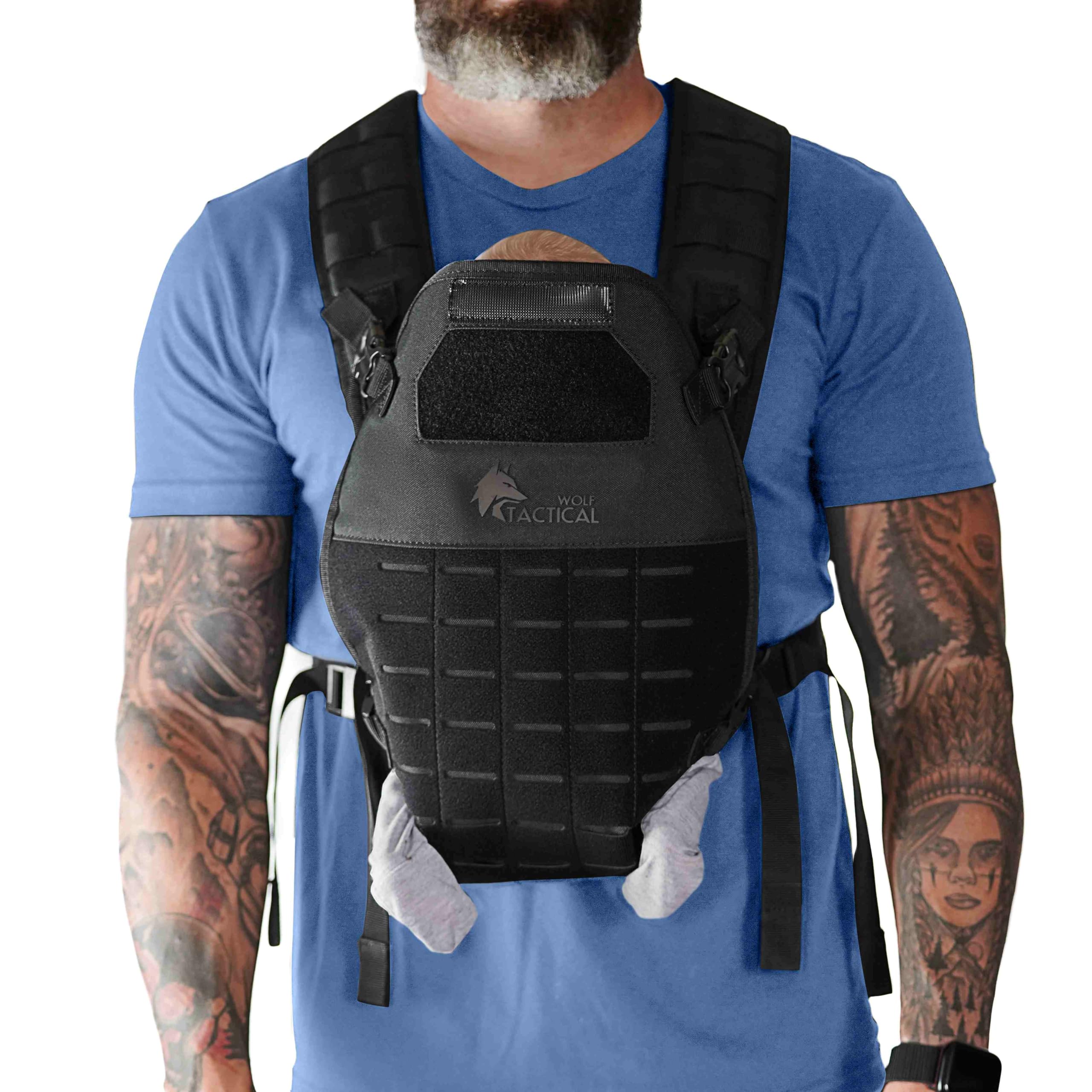 WOLF TACTICAL Military-Grade Baby Carrier for Men - Adjustable Infant & Toddler Carrier for Dads - Perfect for Hiking, Travel & Everyday Parenting