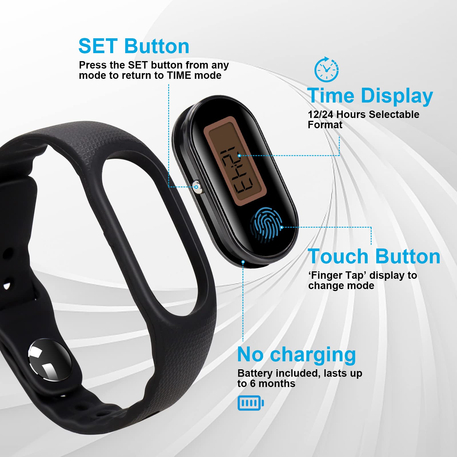 Accurate Pedometer for Walking & Running - Step Counter with Calories, Distance & Time Tracker for Men, Women, Adults & Seniors - Perfect for Fitness Tracking, Weight Loss & Daily Activity Monitoring
